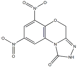 6,8-dinitro-2,4-dihydro-1H-[1,2,4]triazolo[3,4-c][1,4]benzoxazin-1-one Struktur