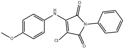 3-chloro-4-(4-methoxyanilino)-1-phenyl-1H-pyrrole-2,5-dione Struktur