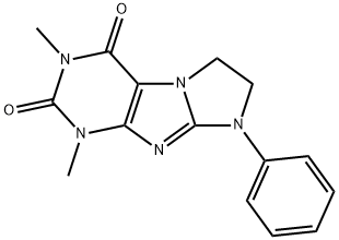 1,3-dimethyl-8-phenyl-7,8-dihydro-1H-imidazo[2,1-f]purine-2,4(3H,6H)-dione Struktur