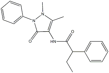 N-(1,5-dimethyl-3-oxo-2-phenyl-2,3-dihydro-1H-pyrazol-4-yl)-2-phenylbutanamide Struktur