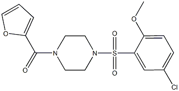 1-[(5-chloro-2-methoxyphenyl)sulfonyl]-4-(2-furoyl)piperazine Struktur