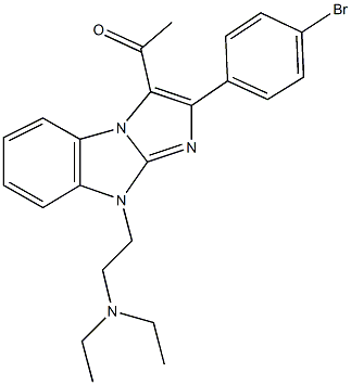 1-{2-(4-bromophenyl)-9-[2-(diethylamino)ethyl]-9H-imidazo[1,2-a]benzimidazol-3-yl}ethanone Struktur