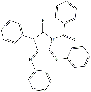 1-benzoyl-3-phenyl-4,5-bis(phenylimino)imidazolidine-2-thione Struktur