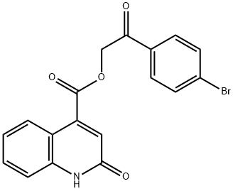 2-(4-bromophenyl)-2-oxoethyl 2-hydroxy-4-quinolinecarboxylate Struktur