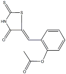 2-[(4-oxo-2-thioxo-1,3-thiazolidin-5-ylidene)methyl]phenyl acetate Struktur