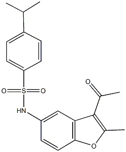 N-(3-acetyl-2-methyl-1-benzofuran-5-yl)-4-isopropylbenzenesulfonamide Struktur