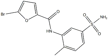 N-[5-(aminosulfonyl)-2-methylphenyl]-5-bromo-2-furamide Struktur