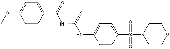 N-(4-methoxybenzoyl)-N'-[4-(morpholin-4-ylsulfonyl)phenyl]thiourea Struktur