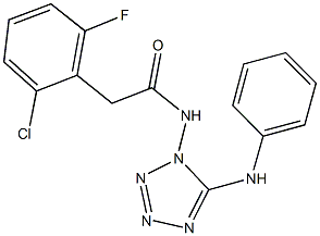 N-(5-anilino-1H-tetraazol-1-yl)-2-(2-chloro-6-fluorophenyl)acetamide Struktur