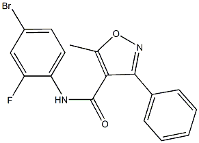 N-(4-bromo-2-fluorophenyl)-5-methyl-3-phenyl-4-isoxazolecarboxamide Struktur