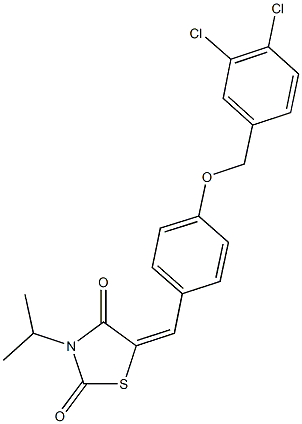 5-{4-[(3,4-dichlorobenzyl)oxy]benzylidene}-3-isopropyl-1,3-thiazolidine-2,4-dione Struktur