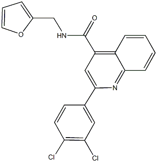 2-(3,4-dichlorophenyl)-N-(2-furylmethyl)-4-quinolinecarboxamide Struktur