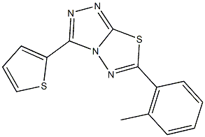 6-(2-methylphenyl)-3-(2-thienyl)[1,2,4]triazolo[3,4-b][1,3,4]thiadiazole Struktur