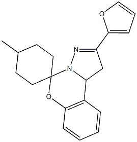 2-(2-furyl)-1,10b-dihydro-1'-methylspiro(pyrazolo[1,5-c][1,3]benzoxazine-5,4'-cyclohexane) Struktur