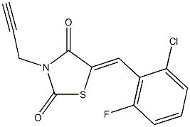 5-(2-chloro-6-fluorobenzylidene)-3-(2-propynyl)-1,3-thiazolidine-2,4-dione Struktur