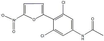 N-(3,5-dichloro-4-{5-nitro-2-furyl}phenyl)acetamide Struktur