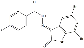 N'-(5,7-dibromo-2-oxo-1,2-dihydro-3H-indol-3-ylidene)-4-fluorobenzohydrazide Struktur