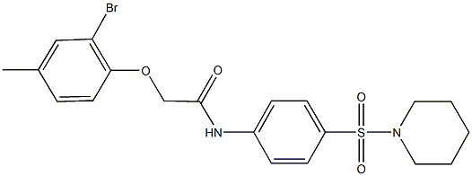 2-(2-bromo-4-methylphenoxy)-N-[4-(piperidin-1-ylsulfonyl)phenyl]acetamide Struktur