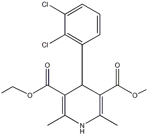 3-ethyl 5-methyl 4-(2,3-dichlorophenyl)-2,6-dimethyl-1,4-dihydro-3,5-pyridinedicarboxylate Struktur