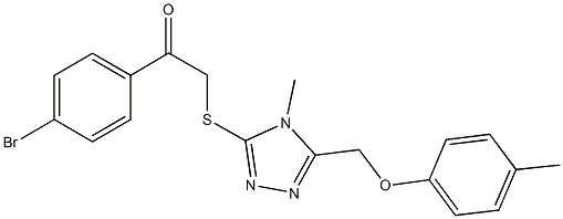 1-(4-bromophenyl)-2-({4-methyl-5-[(4-methylphenoxy)methyl]-4H-1,2,4-triazol-3-yl}thio)ethanone Struktur