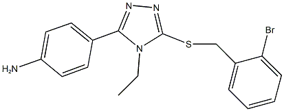 4-{5-[(2-bromobenzyl)sulfanyl]-4-ethyl-4H-1,2,4-triazol-3-yl}phenylamine Struktur