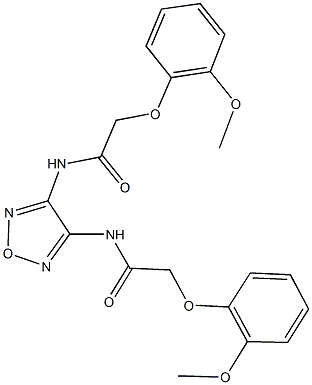 2-(2-methoxyphenoxy)-N-(4-{[(2-methoxyphenoxy)acetyl]amino}-1,2,5-oxadiazol-3-yl)acetamide Struktur