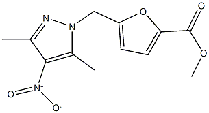 methyl 5-({4-nitro-3,5-dimethyl-1H-pyrazol-1-yl}methyl)-2-furoate Struktur