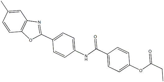 4-{[4-(5-methyl-1,3-benzoxazol-2-yl)anilino]carbonyl}phenyl propionate Struktur