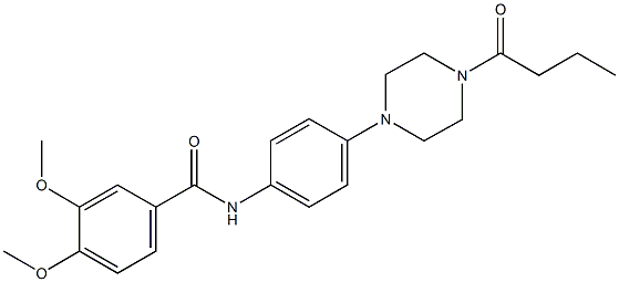 N-[4-(4-butyryl-1-piperazinyl)phenyl]-3,4-dimethoxybenzamide Struktur