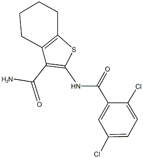 2-[(2,5-dichlorobenzoyl)amino]-4,5,6,7-tetrahydro-1-benzothiophene-3-carboxamide Struktur