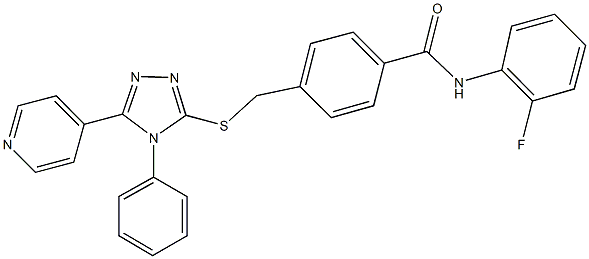 N-(2-fluorophenyl)-4-({[4-phenyl-5-(4-pyridinyl)-4H-1,2,4-triazol-3-yl]thio}methyl)benzamide Struktur