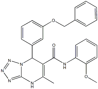 7-[3-(benzyloxy)phenyl]-N-(2-methoxyphenyl)-5-methyl-4,7-dihydrotetraazolo[1,5-a]pyrimidine-6-carboxamide Struktur