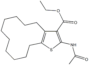 ethyl 2-(acetylamino)-4,5,6,7,8,9,10,11,12,13-decahydrocyclododeca[b]thiophene-3-carboxylate Struktur