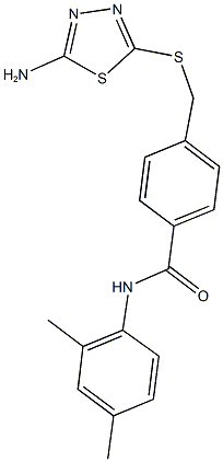 4-{[(5-amino-1,3,4-thiadiazol-2-yl)thio]methyl}-N-(2,4-dimethylphenyl)benzamide Struktur