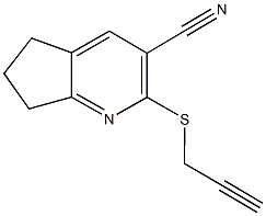 2-(2-propynylsulfanyl)-6,7-dihydro-5H-cyclopenta[b]pyridine-3-carbonitrile Struktur