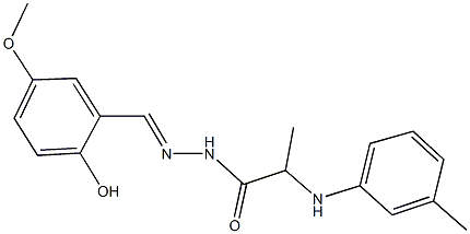 N'-(2-hydroxy-5-methoxybenzylidene)-2-(3-toluidino)propanohydrazide Struktur