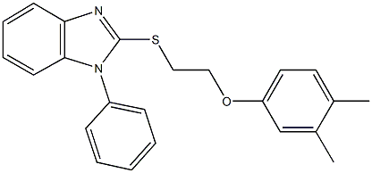 3,4-dimethylphenyl 2-[(1-phenyl-1H-benzimidazol-2-yl)sulfanyl]ethyl ether Struktur