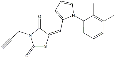 5-{[1-(2,3-dimethylphenyl)-1H-pyrrol-2-yl]methylene}-3-prop-2-ynyl-1,3-thiazolidine-2,4-dione Struktur