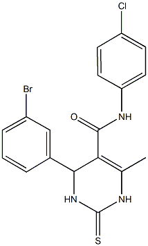 4-(3-bromophenyl)-N-(4-chlorophenyl)-6-methyl-2-thioxo-1,2,3,4-tetrahydro-5-pyrimidinecarboxamide Struktur