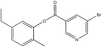 5-ethyl-2-methylphenyl5-bromonicotinate Struktur