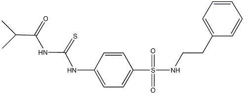 4-{[(isobutyrylamino)carbothioyl]amino}-N-(2-phenylethyl)benzenesulfonamide Struktur