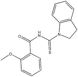 N-(2,3-dihydro-1H-indol-1-ylcarbothioyl)-2-methoxybenzamide Struktur