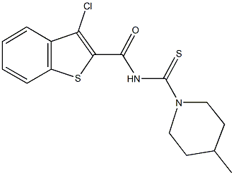 3-chloro-N-[(4-methyl-1-piperidinyl)carbothioyl]-1-benzothiophene-2-carboxamide Struktur