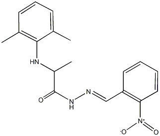 2-(2,6-dimethylanilino)-N'-{2-nitrobenzylidene}propanohydrazide Struktur