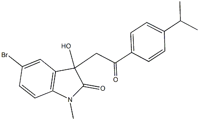 5-bromo-3-hydroxy-3-[2-(4-isopropylphenyl)-2-oxoethyl]-1-methyl-1,3-dihydro-2H-indol-2-one Struktur