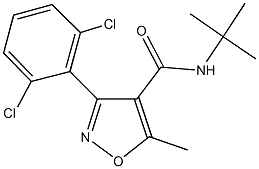 N-(tert-butyl)-3-(2,6-dichlorophenyl)-5-methylisoxazole-4-carboxamide Struktur