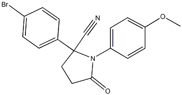 2-(4-bromophenyl)-1-(4-methoxyphenyl)-5-oxo-2-pyrrolidinecarbonitrile Struktur