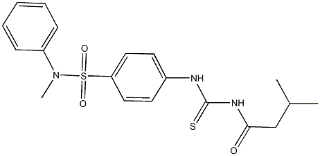 N-methyl-4-({[(3-methylbutanoyl)amino]carbothioyl}amino)-N-phenylbenzenesulfonamide Struktur