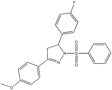 4-[5-(4-fluorophenyl)-1-(phenylsulfonyl)-4,5-dihydro-1H-pyrazol-3-yl]phenyl methyl ether Struktur