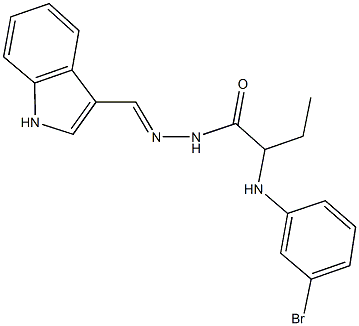 2-(3-bromoanilino)-N'-(1H-indol-3-ylmethylene)butanohydrazide Struktur